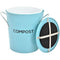 Spigo Steel Kitchen Compost Bin With Vented Charcoal Filter and Bucket, Turquoise, 1 Gallon