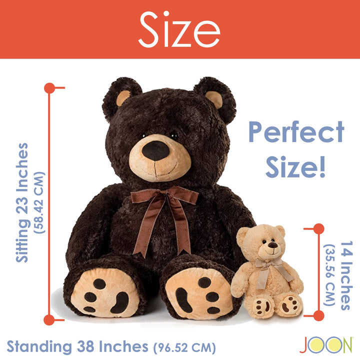JOON Huge Teddy Bear With Ribbon, Tan