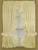 Fabric Dobbie Window Curtain Set Beige - 36x54