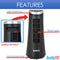 Arctic-Pro Desktop Oscillating Slim Mini Tower Fan, Black, 12 Inches