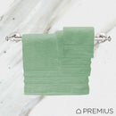 Premius Premium 6-Piece Combed Cotton Bath Towel Set, Granite Green