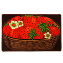 Strawberry Basket Floral Skid-Resistant Kitchen Rug Mat, Red-Brown, 18x30 Inches