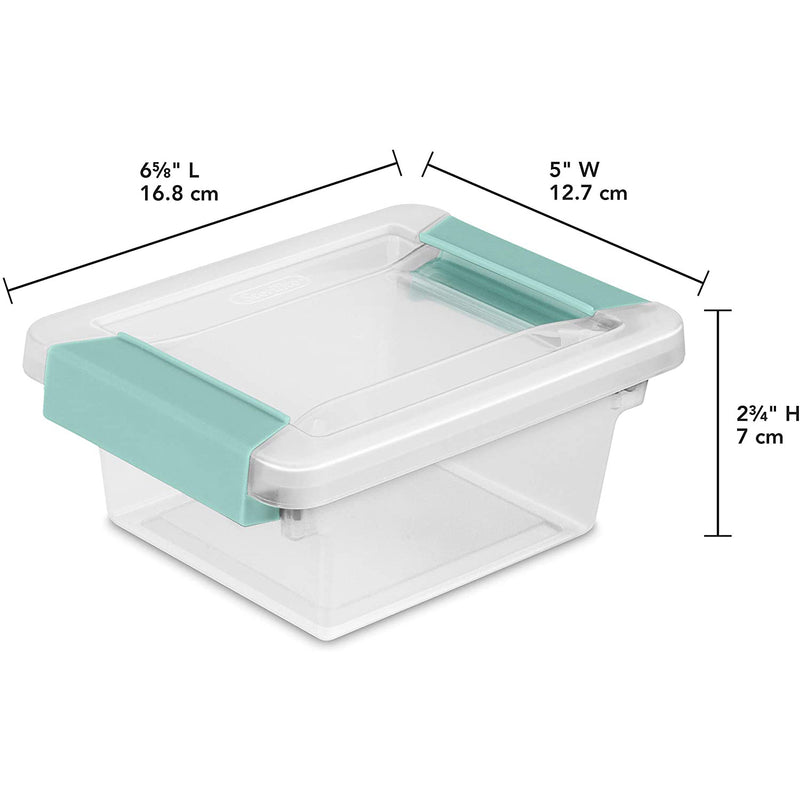 Sterilite Stackable Mini Clip Box Container With Latches, Clear, 7x6x2 Inches