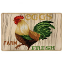 Farm Fresh Eggs Rooster Printed Skid-Resistant Kitchen Rug Mat, Beige, 18x30 Inches