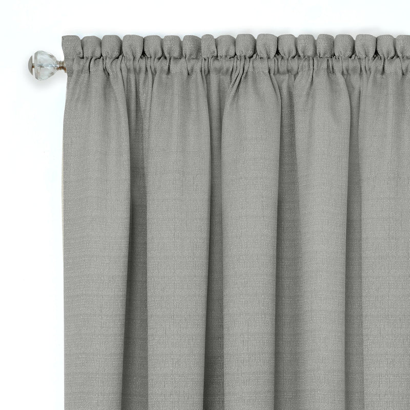 Darcy Textured Rod Pocket Window Panel, Grey-White, 52x84 Inches