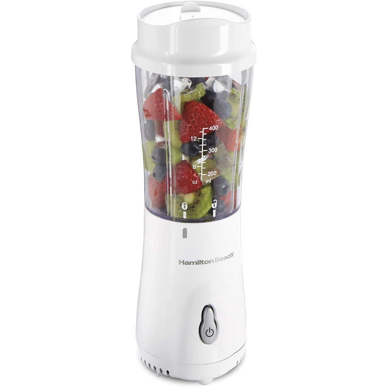 Hamilton Beach Personal Creations Blender With Travel Cup and Lid, White, 14 Ounces