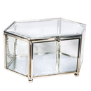Home Details Vintage Mirrored Bottom Diamond Shape Glass Keepsake Box, Silver