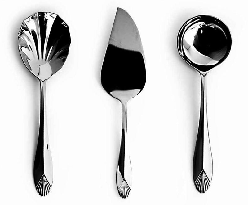 Safrano Stainless Steel Hostess Serving Set, 3-pieces