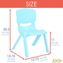 JOON Stackable Plastic Kids Learning Chairs, Baby Blue, 20.5x12.75X11 Inches, 2-Pack