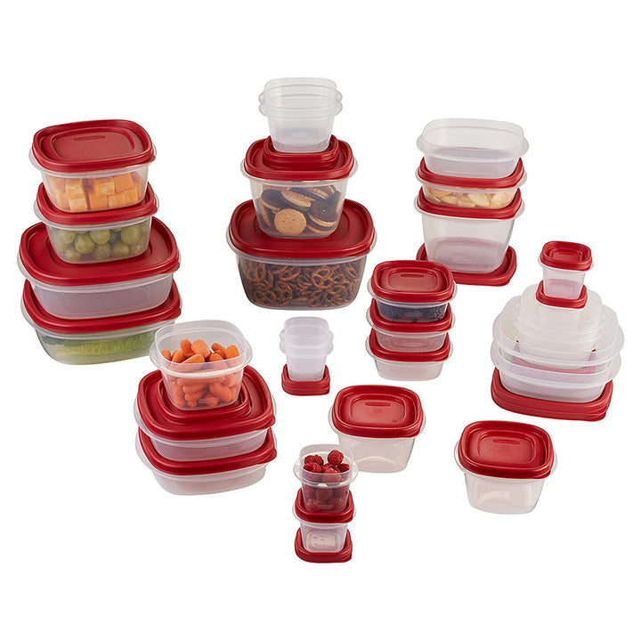 Rubbermaid 60-Piece Food Storage Containers with Lids | Red | Dishwasher  Safe 