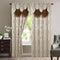 Aurora Tree Leaf Jacquard Window Panel with Attached Valance, Beige, 54x84 Inches