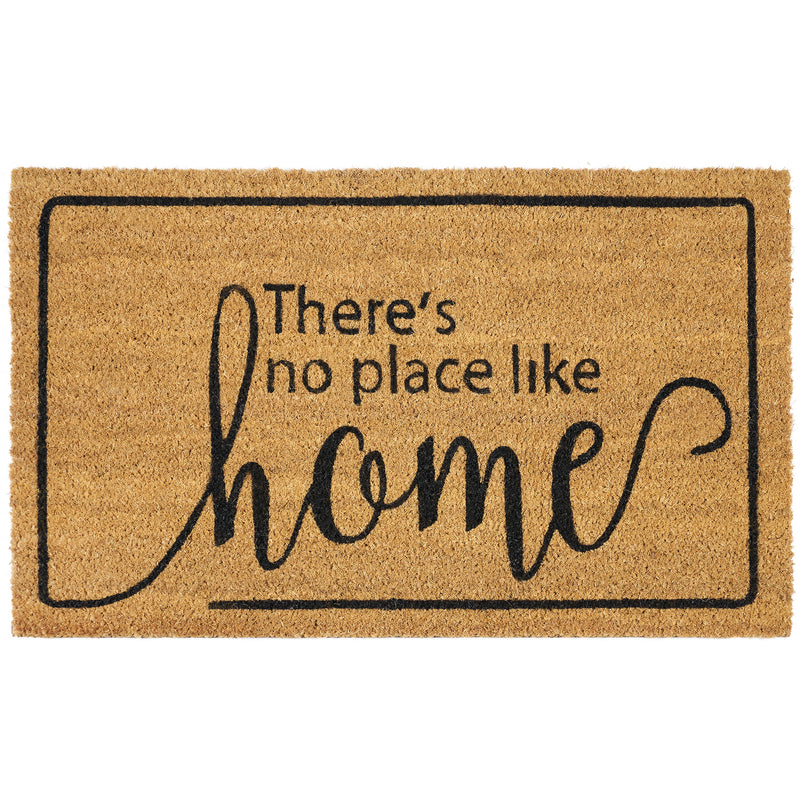 Achim There's No Place Like Home Coir Welcome Doormat, Brown-Black, 18x30 Inches