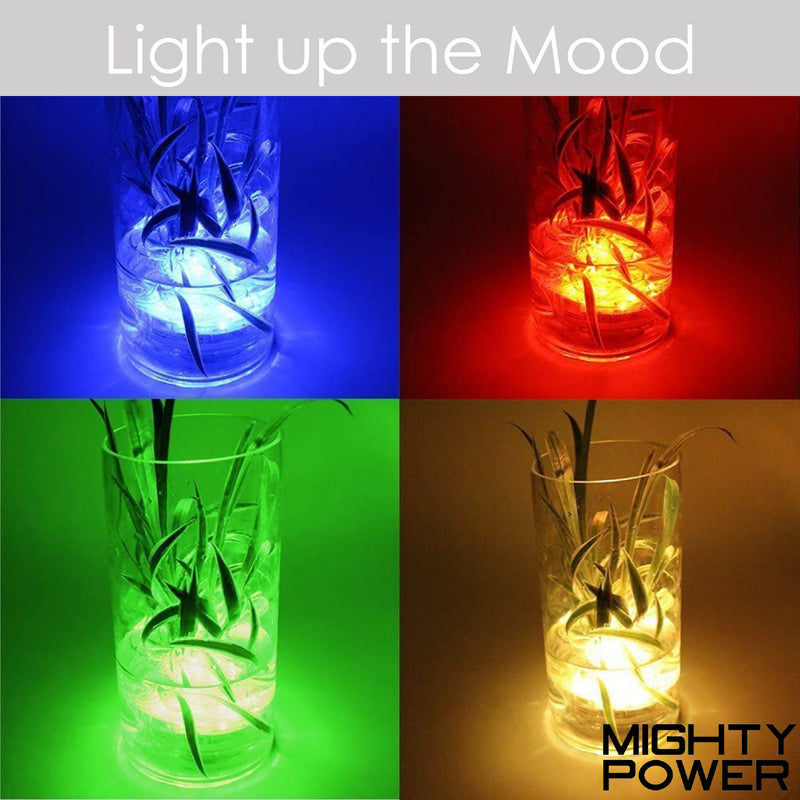 Mighty Power Waterproof Remote Controlled Puck Light with 10 Colorful LEDs