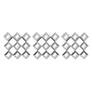 Premius 3 Piece Diamond Shaped Mirror Set Wall Decor, Silver, 10 Inches, 30 Inches Overall