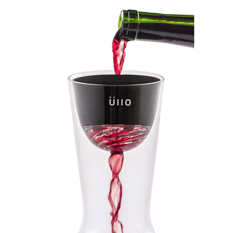 Ullo Wine Purifier with Hand Blown Glass Decanter, 6 Selective Sulfite Filters, 750 mL