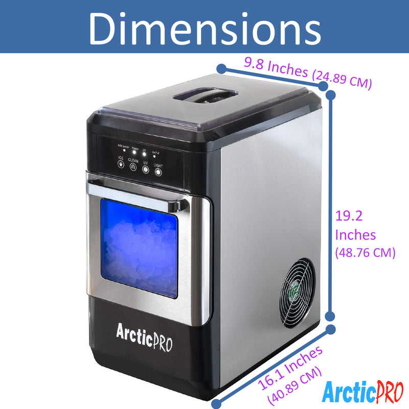 ArcticPro Ice Pellet Portable Ice Maker with UV Light and Ice Draw, B