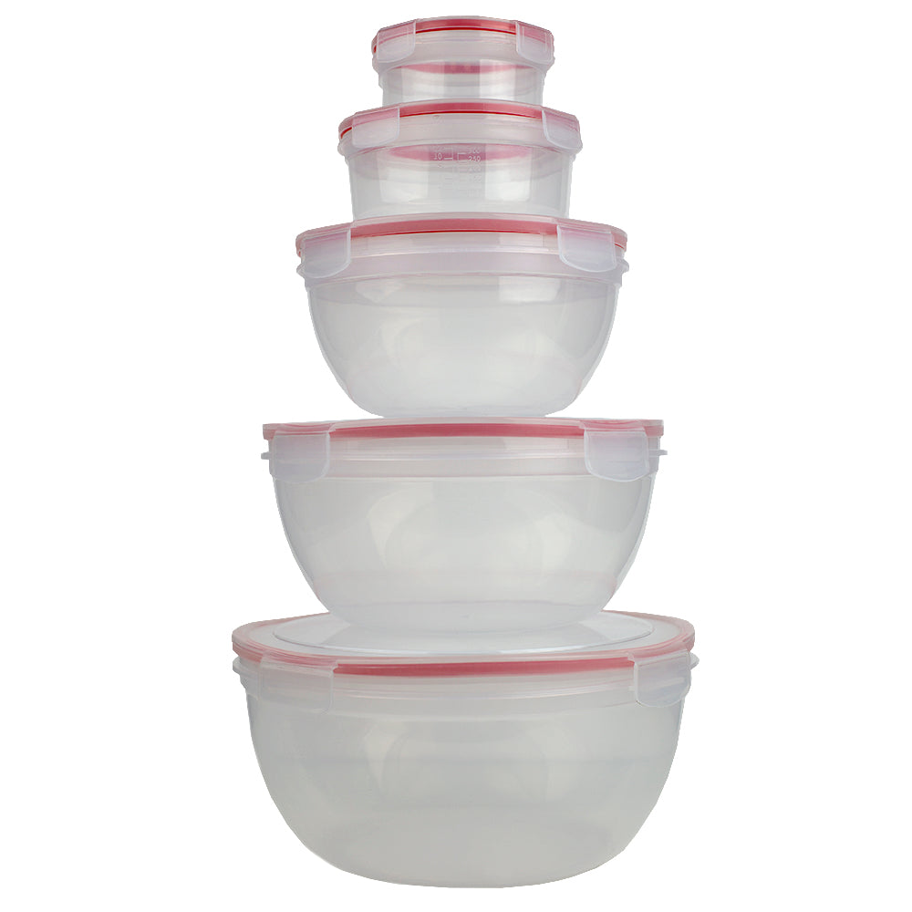 Home Basics 10 Piece Locking Round Plastic Food Storage Containers wit ...