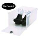 Simplify Stackable Plastic Shoebox, Clear, 10x15x9 Inches