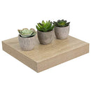 Home Basics Decorative Square Wood Floating Shelf, Oak Design, 9x9x1.5 Inches