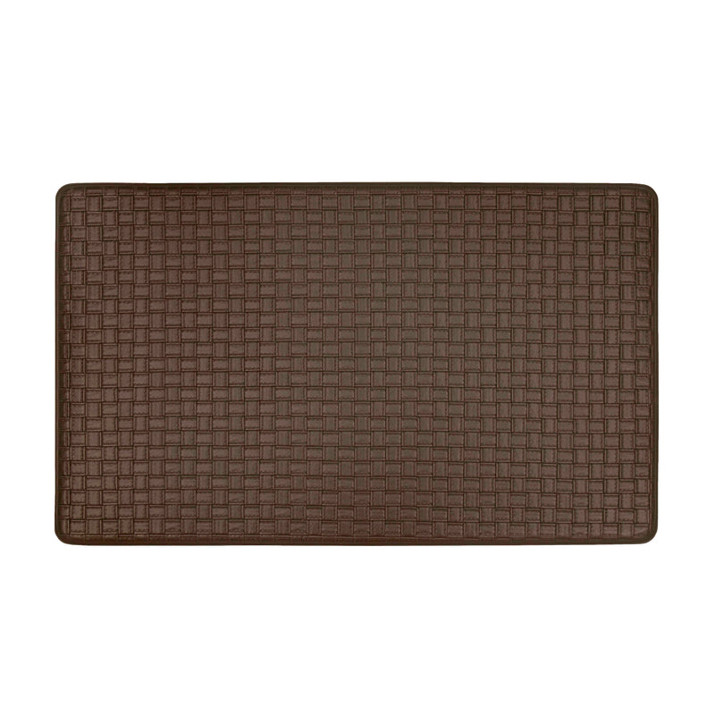 Achim Woven-Embossed Faux-Leather Anti-Fatigue Mat, Espresso, 18x30 Inches