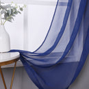 Sheffield 2-Pack Solid Sheer Grommet Window Panel, Navy, 76x84 Inches