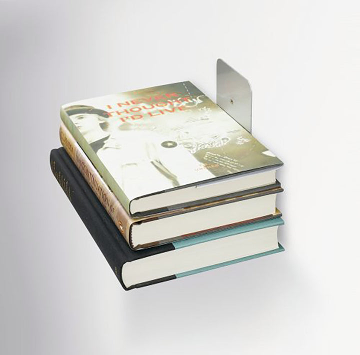 Umbra Conceal Floating Bookshelf, Large, Silver, Set of 3