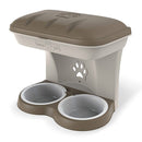 Bama Pet Mountable Food Stand with Storage Compartment, Taupe, Average Dog Size
