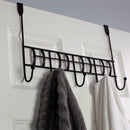 Home Basics Over-The-Door 5-Hook Hanging Rack, Brown, 7x11x4 Inches