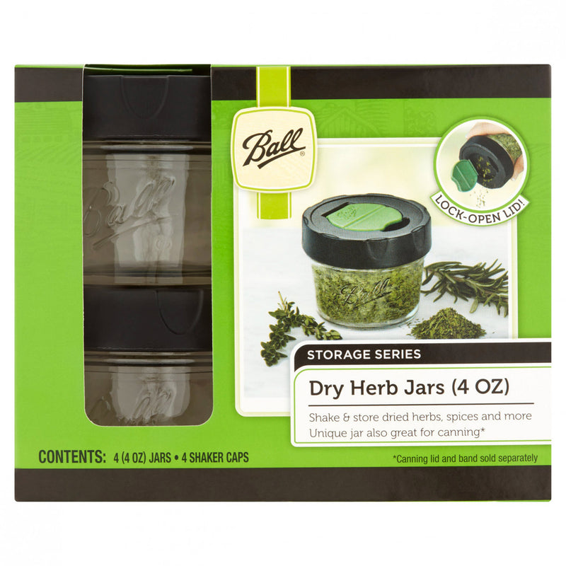 Ball 4-Pack Culinary Dry Herb Storage Jars , Clear, 4 Ounces