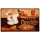Happy Chef Bon Appetit Printed Kitchen Rug Mat, Brown-White, 18x30 Inches
