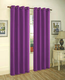 Melanie Faux Silk Grommets Window Panel, Purple, 55x95 Inches