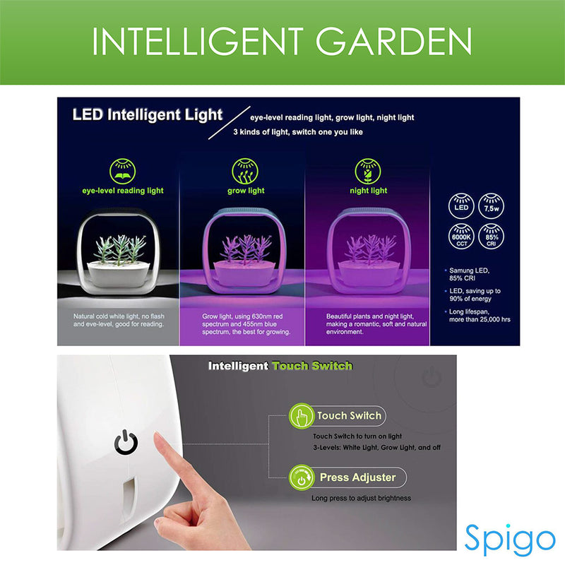 Spigo Intelligent Indoor LED Light Garden, Matte Black