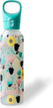 Pyrex Color Changing Glass Water Bottle with Silicone Coating, Florals Bold, 17.5 Ounces