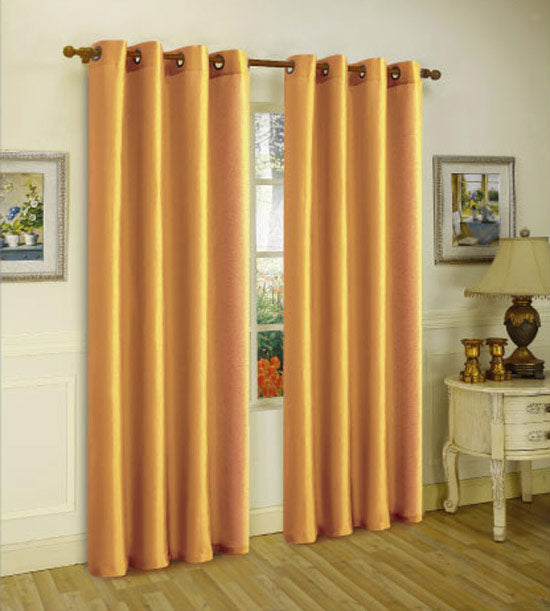 Melanie Faux Silk Grommet Window Panel, Gold, 55x63 Inches – ShopBobbys