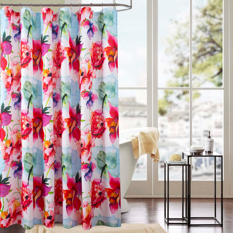 Classic Printed Wildflower Floral Shower Curtain, Multi, 70X72 Inches