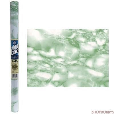 Zip Tac Self-Adhesive Decorative Shelf Liner Marble Emerald - 9 Ft X 18 In