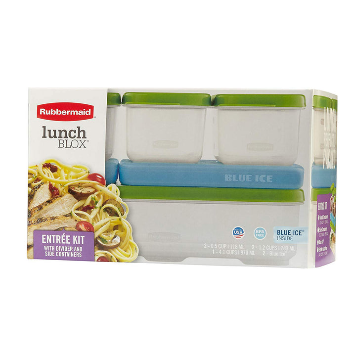  Rubbermaid LunchBlox Leak-Proof Entree Lunch Container Kit,  Large, Blue: Home & Kitchen
