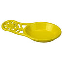 Home Basics Sunflower Collection Cast Iron Spoon Rest, Yellow, 7.5x3.5x1.3 Inches
