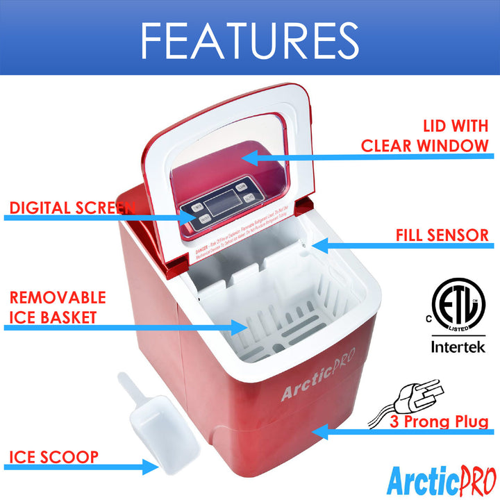 Arctic-Pro Ice Pellet Portable Ice Maker with UV Light and Ice