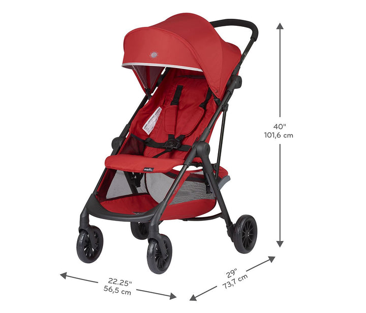 folding evenflo stroller Evenflo Aero Ultra-Lightweight Single Stroller, Cardinal Red – ShopBobbys