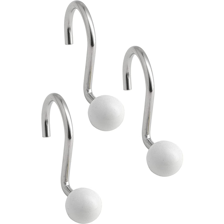 Popular Bath Ball Metal Shower Hooks (White)
