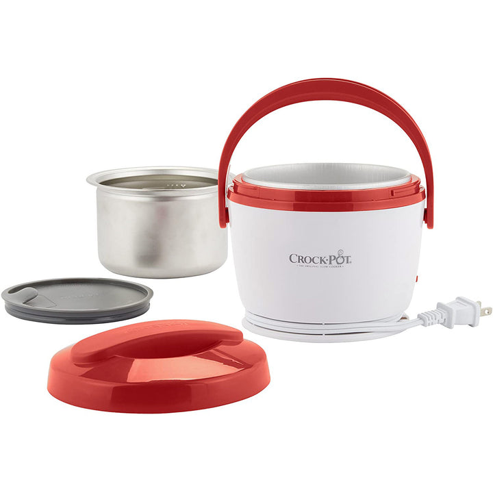 Crock-Pot Stainless Steel Lunch Crock Food Warmer, Red-White, 20