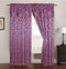 Brenda Jacquard Rod Pocket Panel With Attached Valance, Eggplant, 54x84 Inches