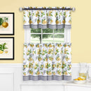 Lemon Drop 3-Piece Printed Kitchen Curtain Set, Yellow, Tiers 58x36, Swag 58x14 Inches