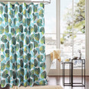 Classic Printed Fern Leaves Shower Curtain, Green, 70X72 Inches