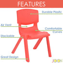JOON Stackable Plastic Kids Learning Chairs, Red, 20.5x12.75x11 Inches, 2-Pack (Pack of 2)