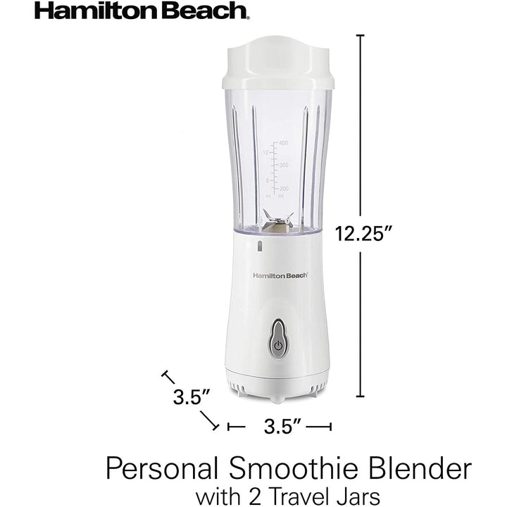 Hamilton Beach Single Serve Personal Smoothie Blender with 14 Oz. Travel  Cup and Lid Gray Model
