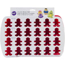 Wilton 24 Cavity Silicone Gingerbread Boy Mold Pan, Red, 13.3x8.45x.75 Inches