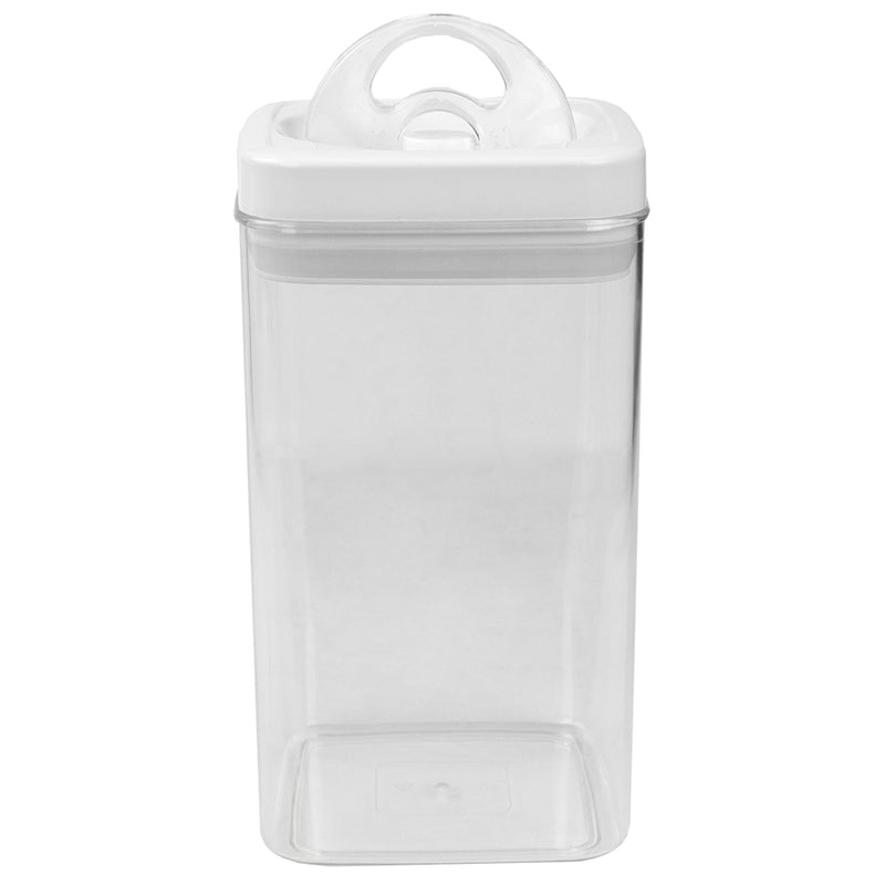 Home Basics Twist N’ Lock Square Food Storage Canister, Clear, 2.3 Liters