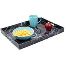 Home Basics Faux Marble Serving Tray, Black, 19x14x1.5 Inches